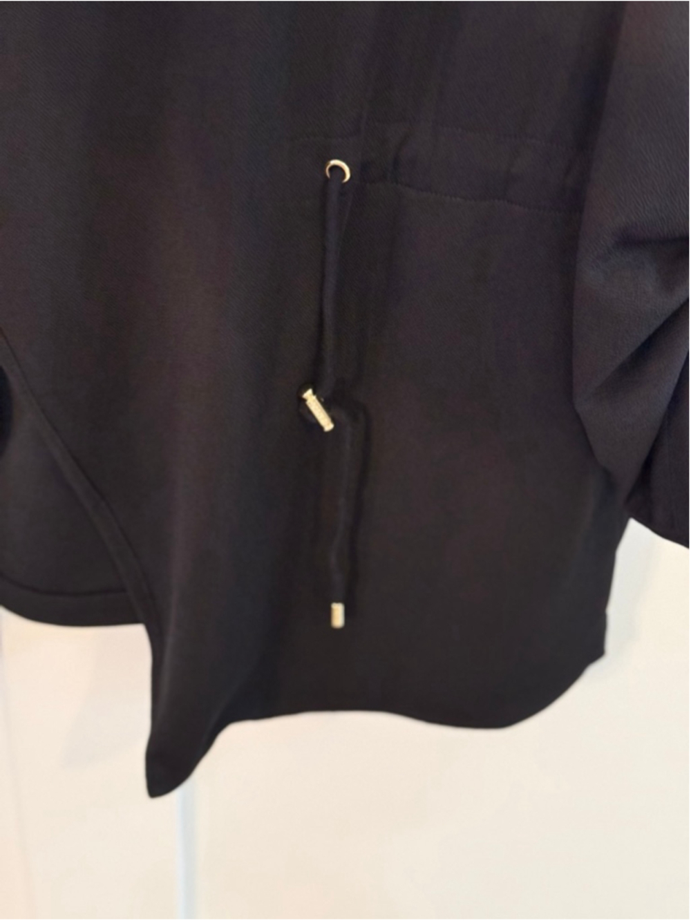 Calvin Klein XL Black Open Front Drape Cardigan Jacket Roll Tab Sleeves - Picture 5 of 9